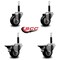 Service Caster 3'' Black Poly Wheel Swivel 3/4'' Expanding Stem Caster Set 2 Brakes, 4PK SCC-EX20S314-PPUB-BLK-2-PLB-2-34 - alternate 5